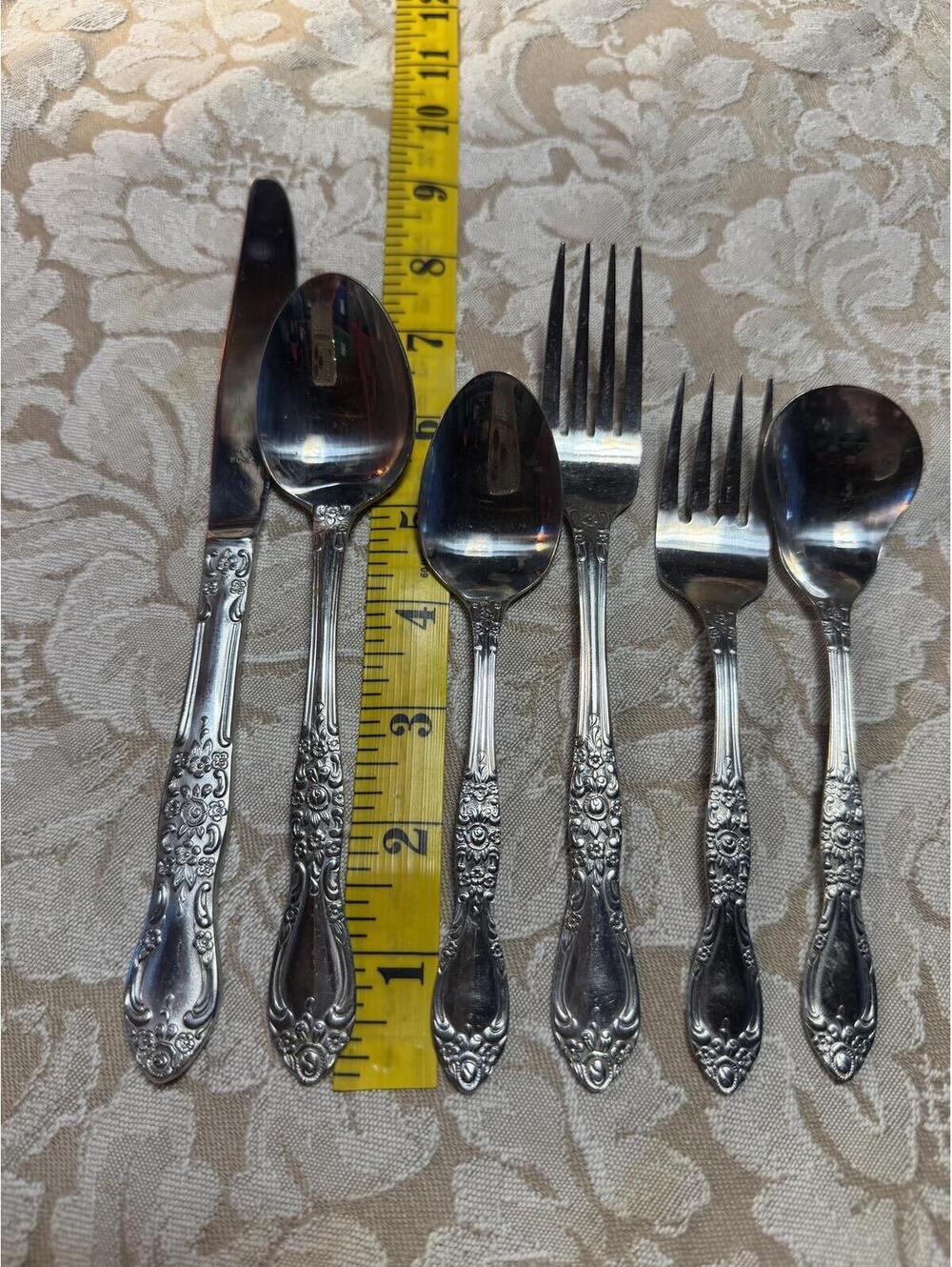 Vintage 22 Ornate Silver Tone Flatware Lot Mixed Spoons Forks Knives
